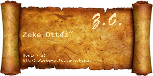 Zeke Ottó névjegykártya